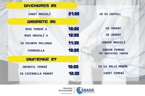 Horaris de la jornada